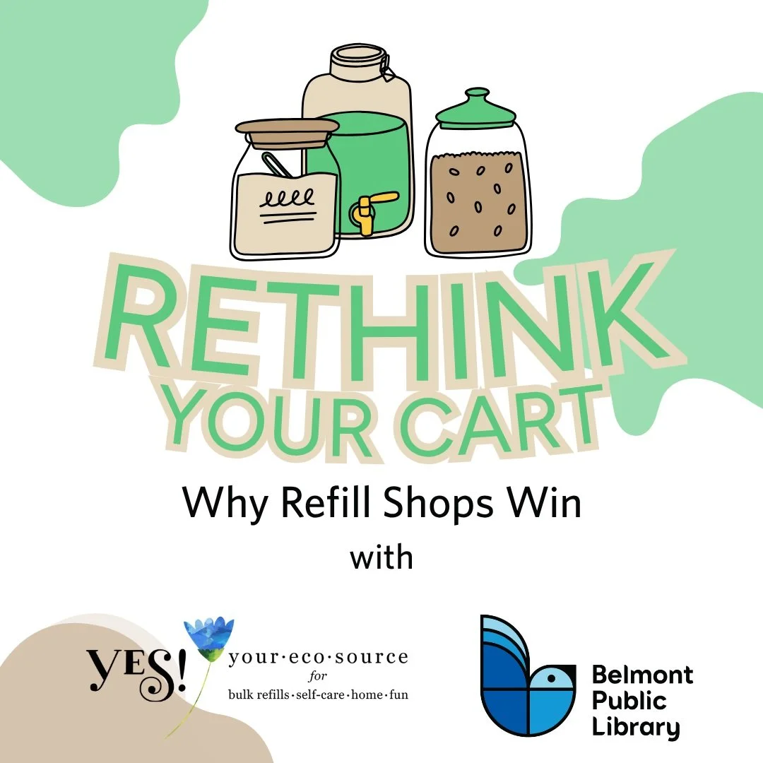 There&rsquo;s still time to register! 📚

Join us next Tuesday, October 13 at the @belmontlibma for Rethink Your Cart: Why Refill Shops Win &mdash; a myth-busting workshop on the real cost of single-use plastic.

Spoiler alert: it&rsquo;s not just an