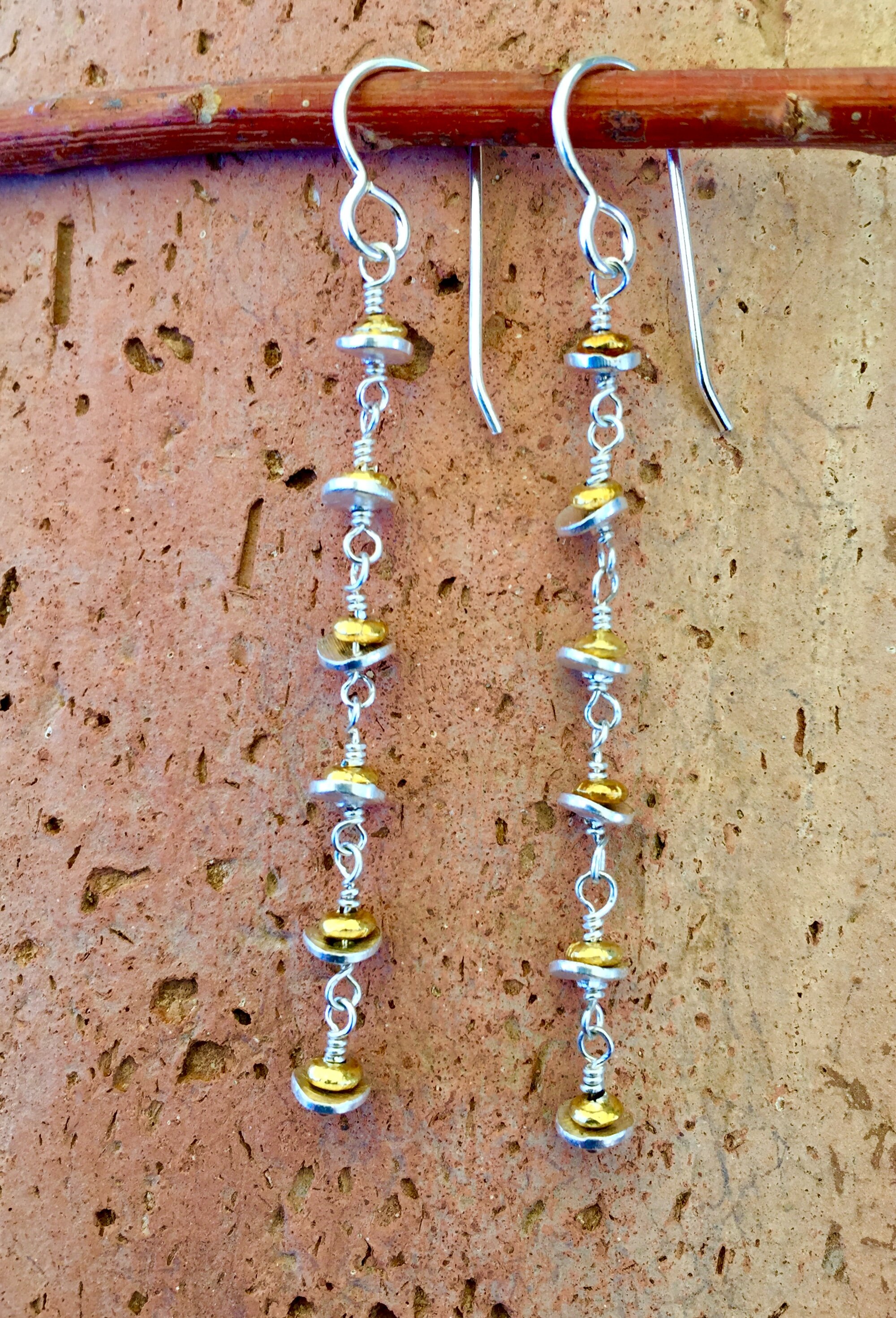 Straight Dangle, Gold Vermeil