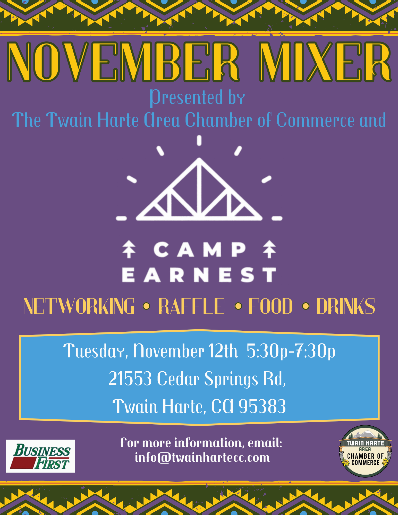 November Mixer at Camp Earnest — Twain Harte Chamber of Commerce