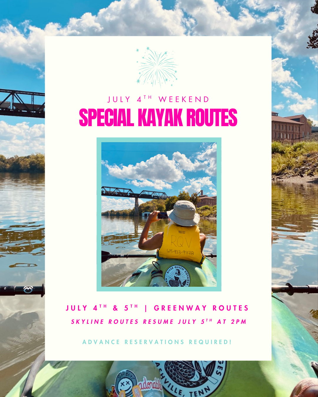 4th of July Weekend Kayak Routes