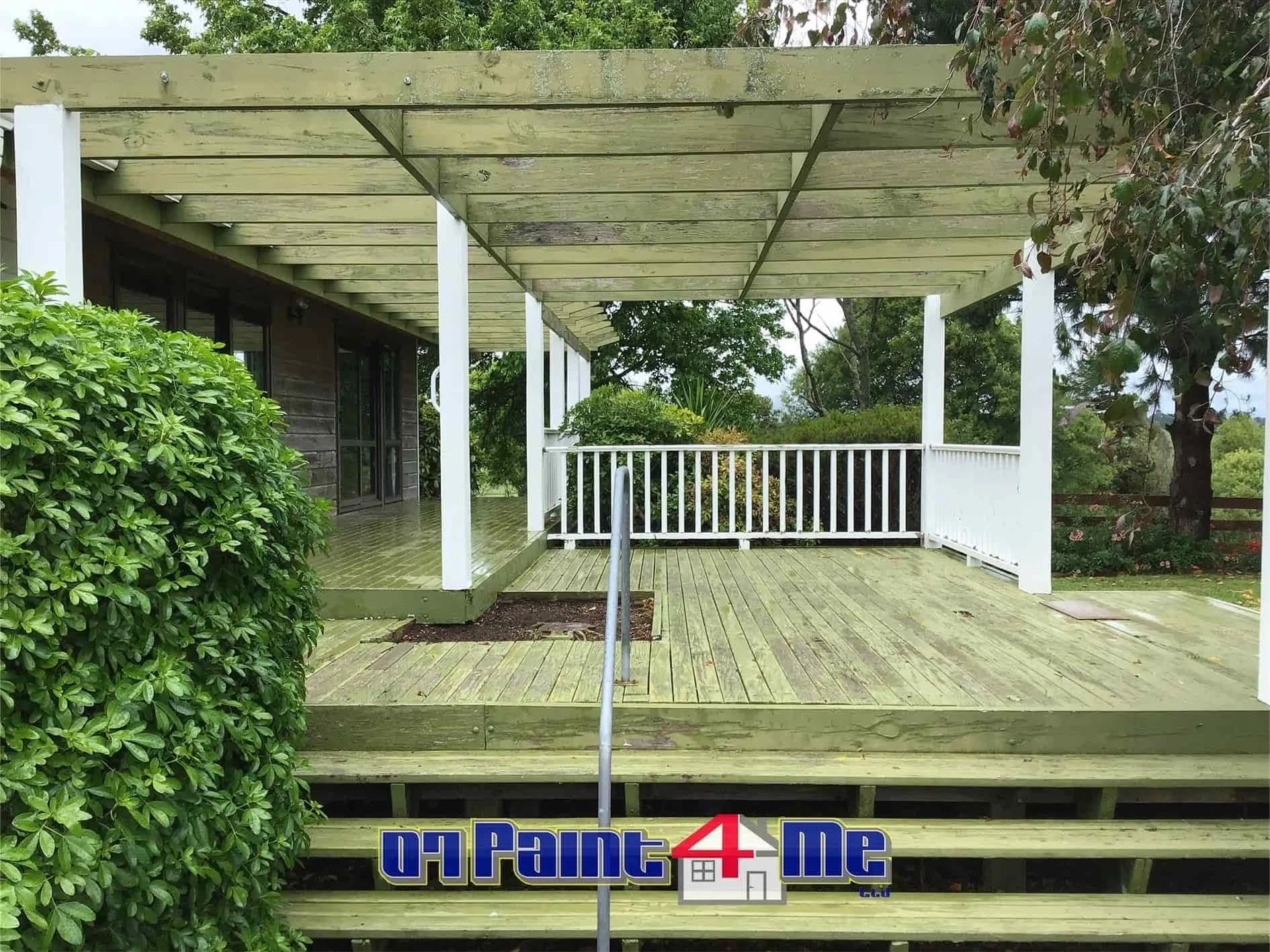 Deck painting Waikato before shot 2