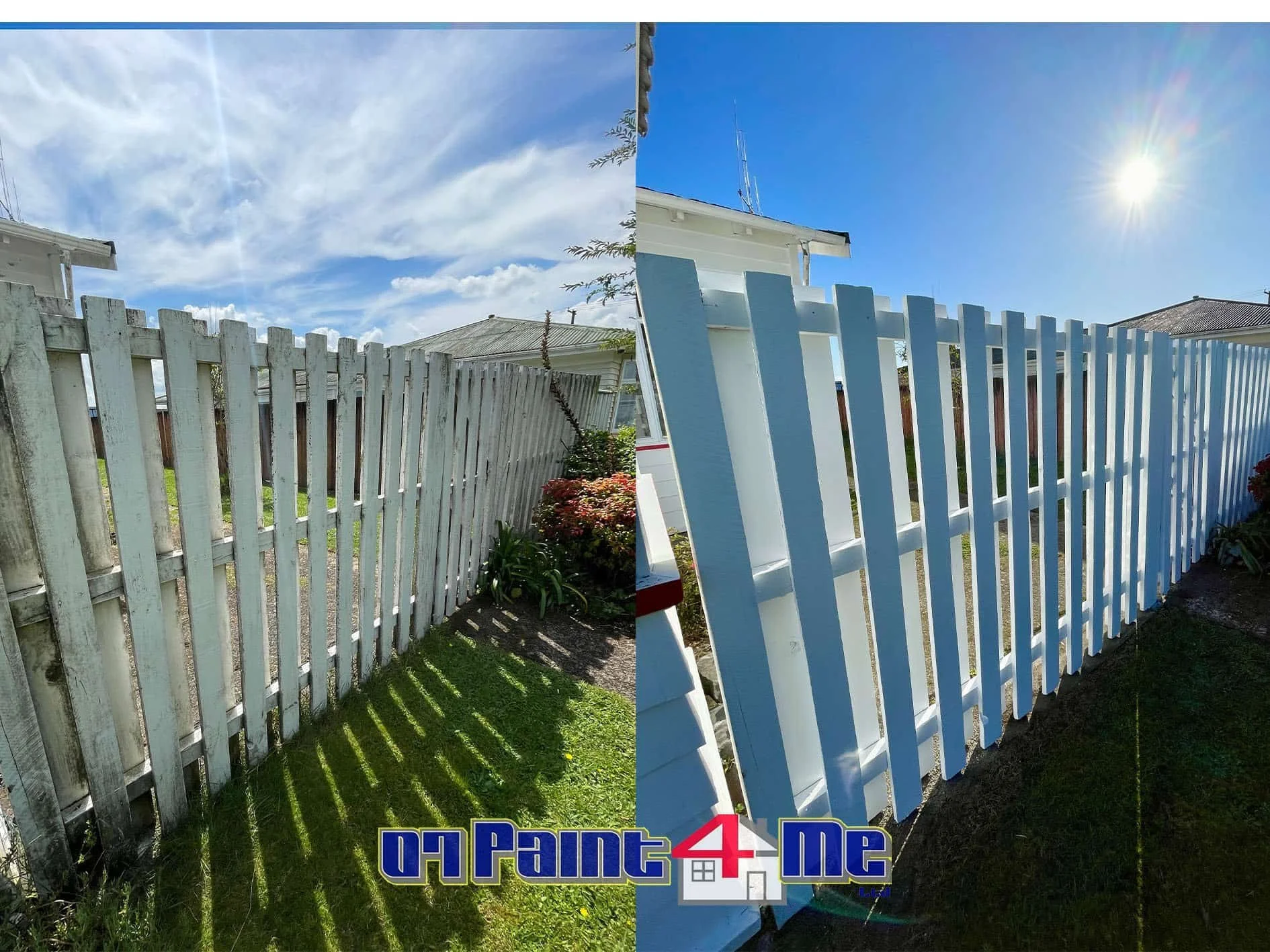 Fence painting Putaruru before & after photos
