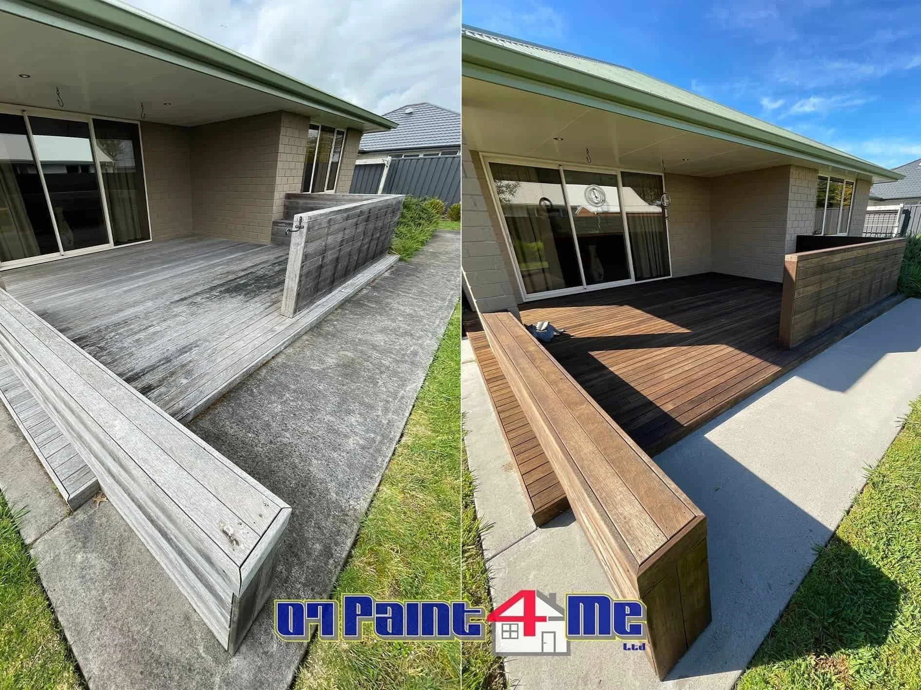 Deck painting Matamata before & after photos