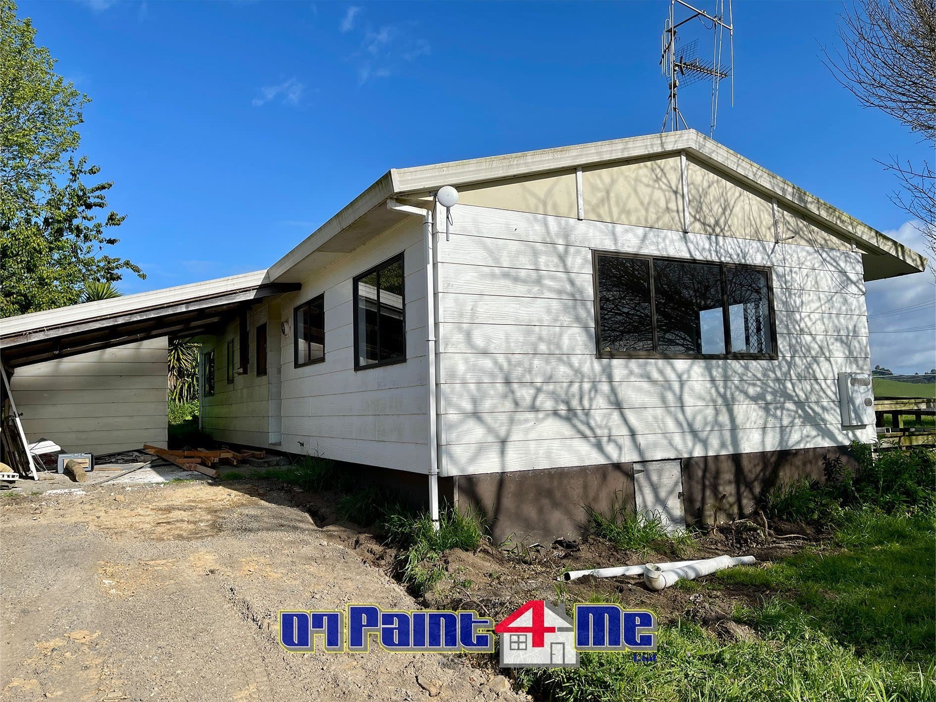 Farmhouse Exterior Painting Before Shot 9