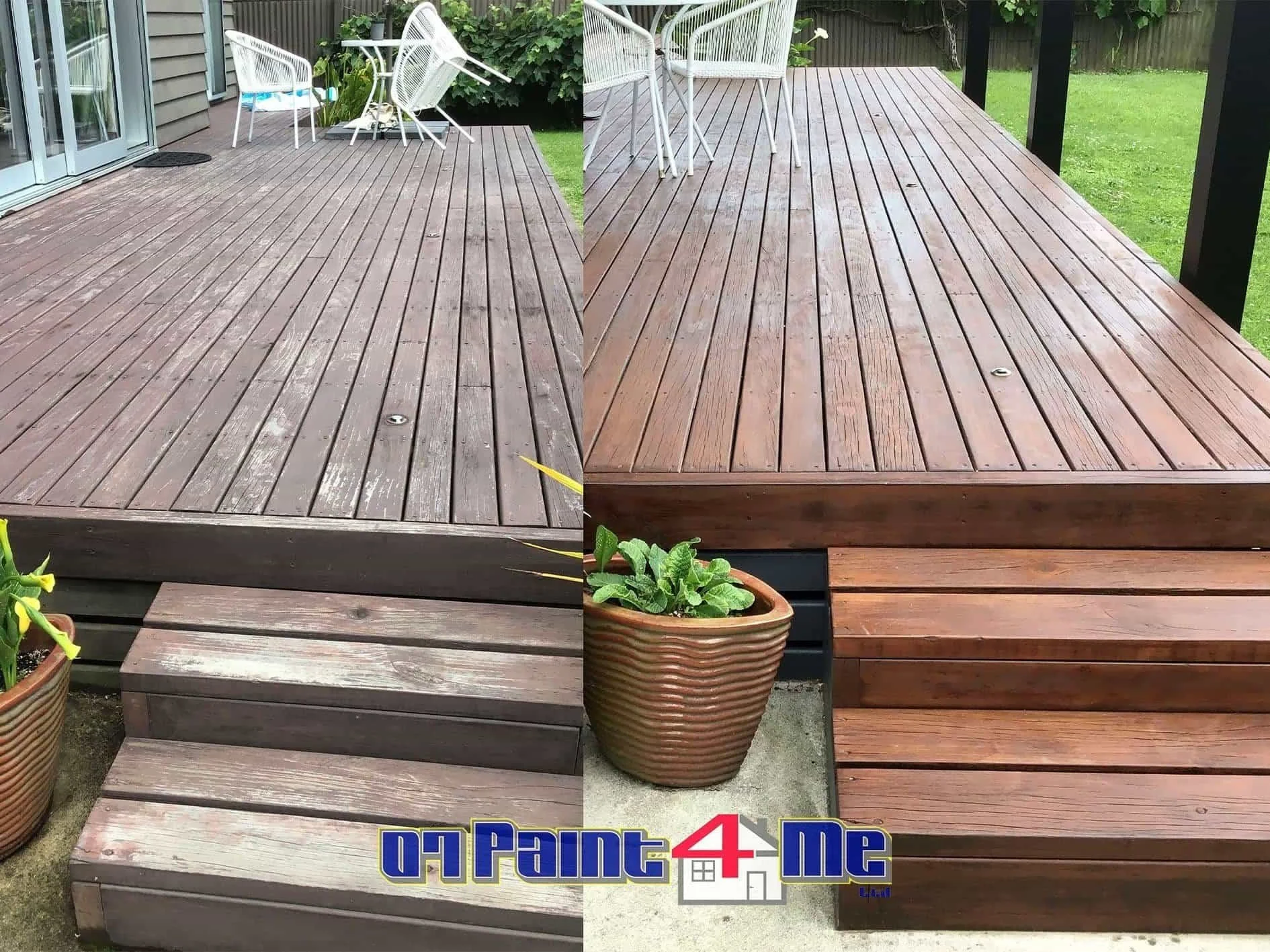 Deck painting Cambridge before & after photos