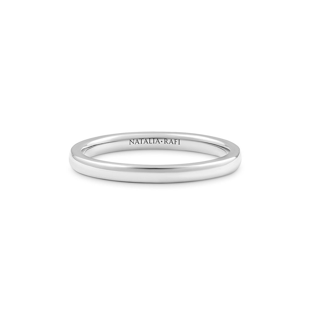 2mm Classic Wedding Ring White Gold Band Ring Natalia Rafi