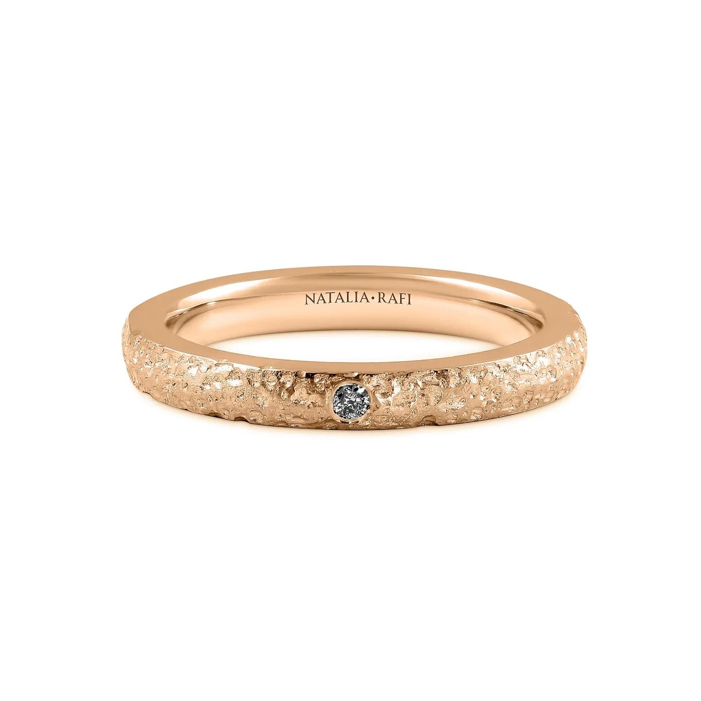 &quot;Bondi&quot; &ndash; our cute 9ct rose gold band ring featuring a refined yet captivating texture. Perfect for every occasion, its subtle yet distinctive design ensures it stands out effortlessly. Versatile enough to stack with other rings or sh