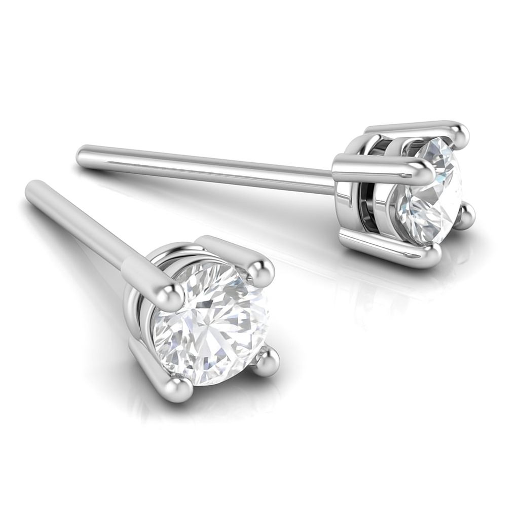 Spinneret- Natural Diamond Platinum Earrings