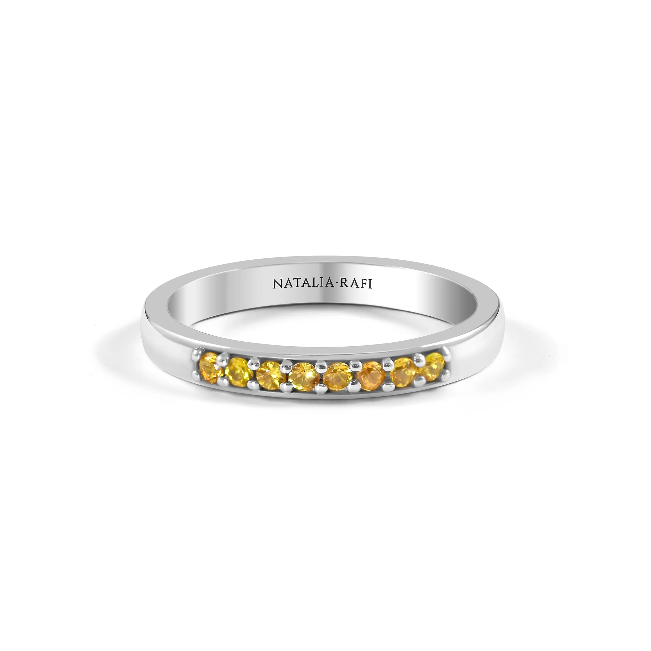 Leila -Pave Yellow Sapphire Silver Ring