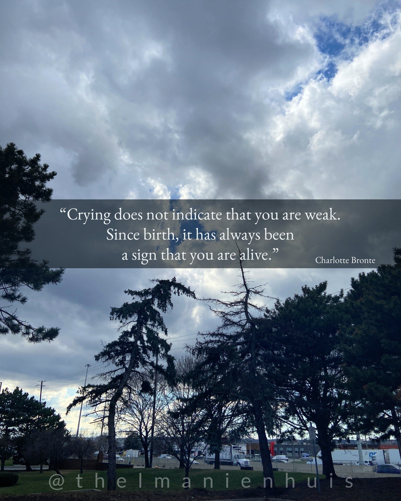 The first lusty cry of life is a moment of celebration and joy.

For the rest of our days we strive to shush and quiet, as though crying is not the body's attempt to express itself. 

Your emotions are a good, good gift of God. They are the built-in 