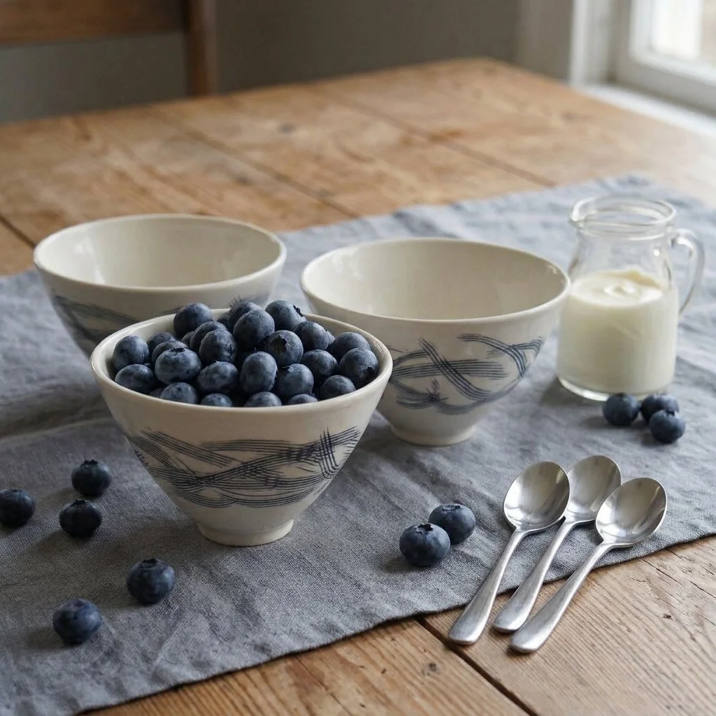 'wild wave' porcelain bowls