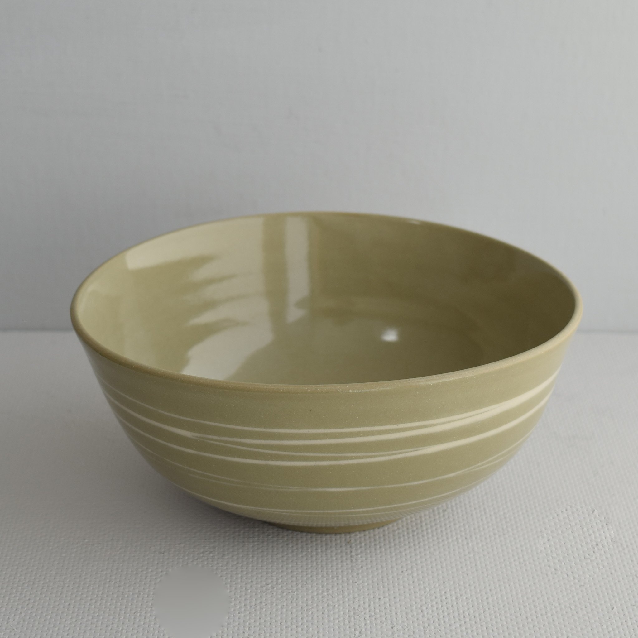 incised sage porcelain bowl - test piece