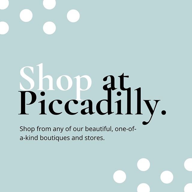 Come shop &lsquo;till you drop at Piccadilly Square! 🛍⁠
⁠
Did you know we have 12 one-of-a-kind boutiques and shops on property, selling handcrafted goods, jewelry and more?  For the full directory, tap our link in bio. #ShopPiccadillySquare