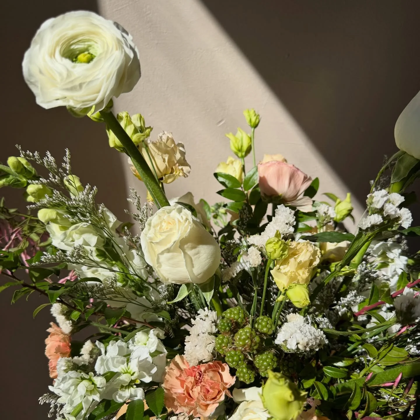 My first time using jasmine this season and I&rsquo;m swooning over these tiny, fragrant vines of blooms.