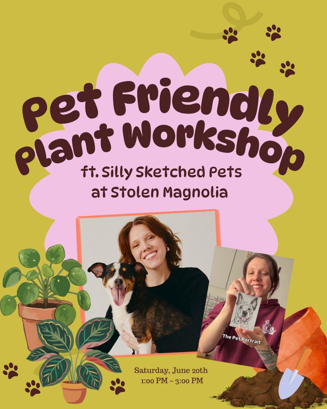 🐾 Calling all pet parents! 🐾

Join us for an afternoon dedicated to helping you become the best pet and plant parent possible. During this hands-on workshop, you'll choose from a curated selection of pet-friendly houseplants and learn how to find t