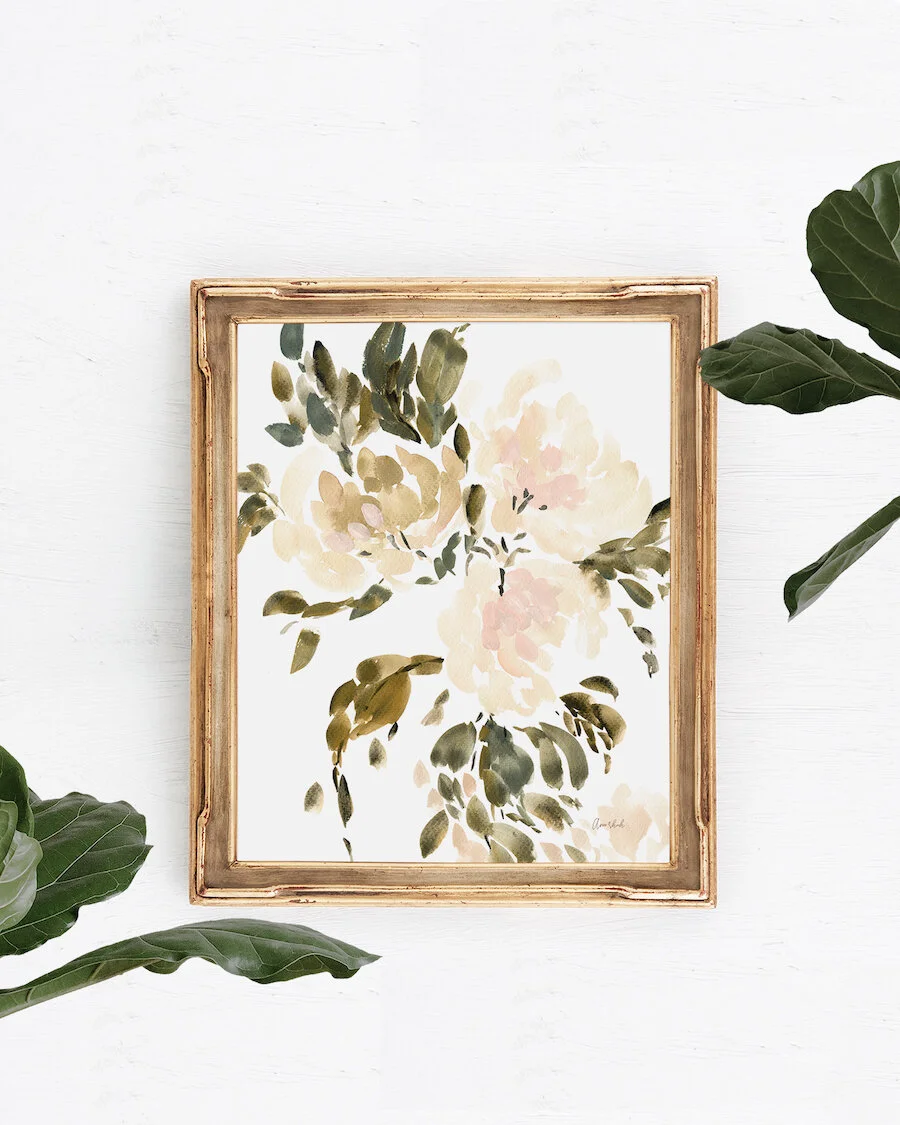 Watercolor fine art giclée print for living room