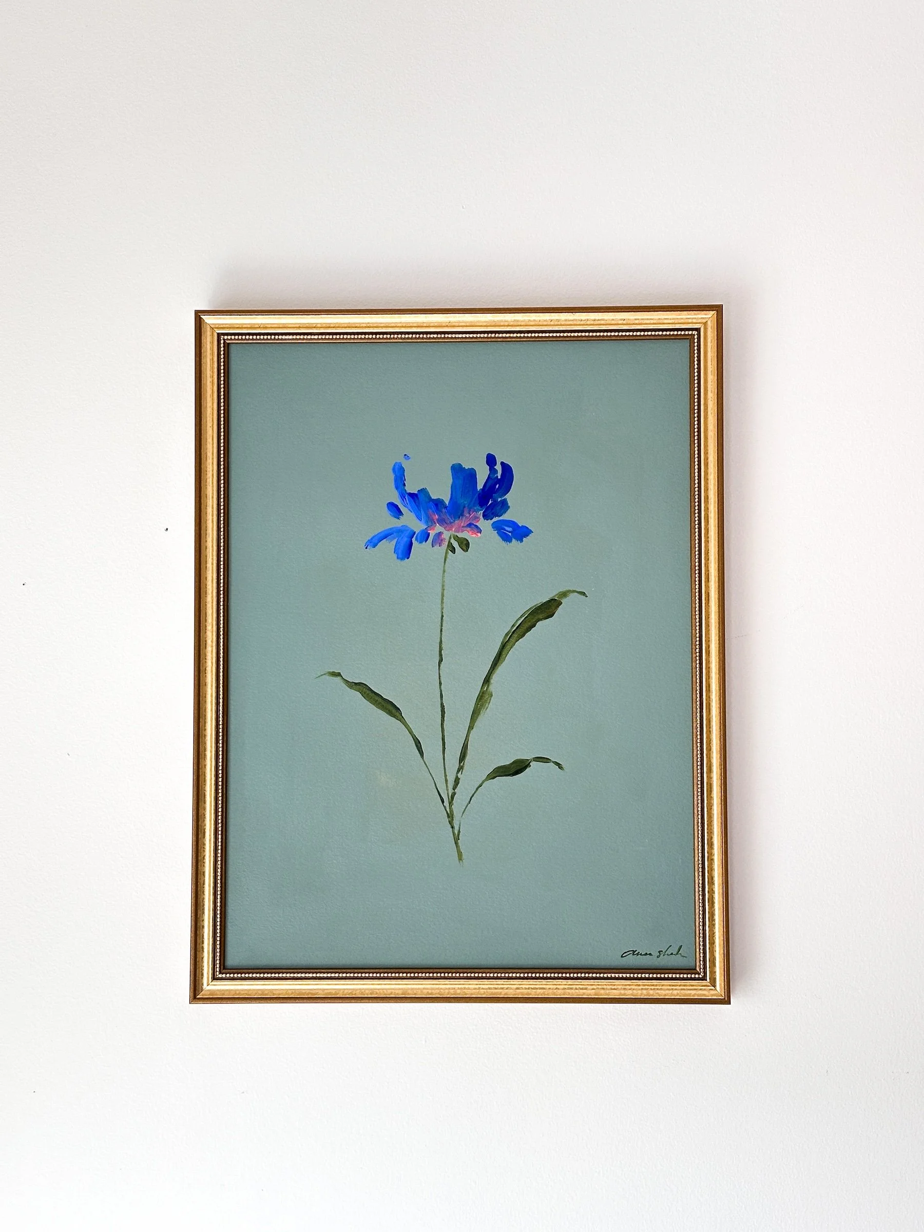 Blooming in Teal | Framed 12x16"