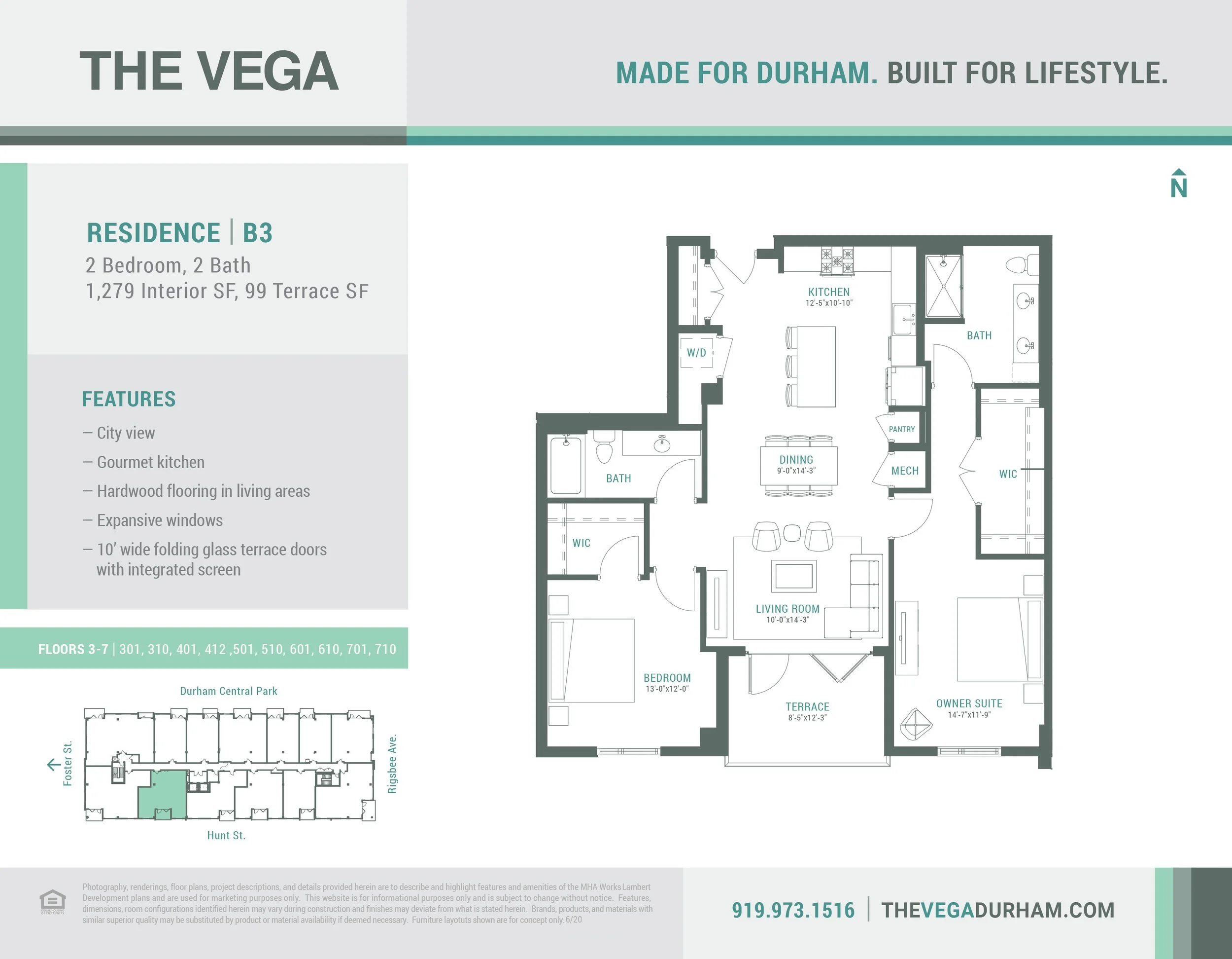 Floor Plans Condos For Sale in Downtown Durham The Vega