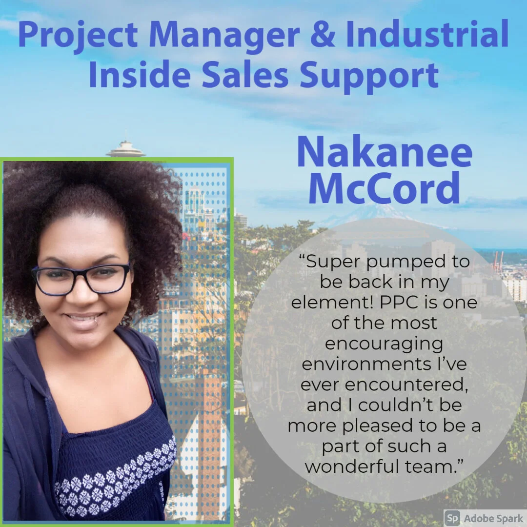 Nakanee McCord hired as Project Manager and Industrial Inside Sales Support
