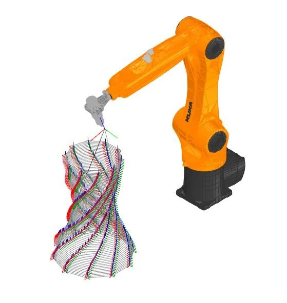 Example of Final Toolpath Simulation with KUKA robot.