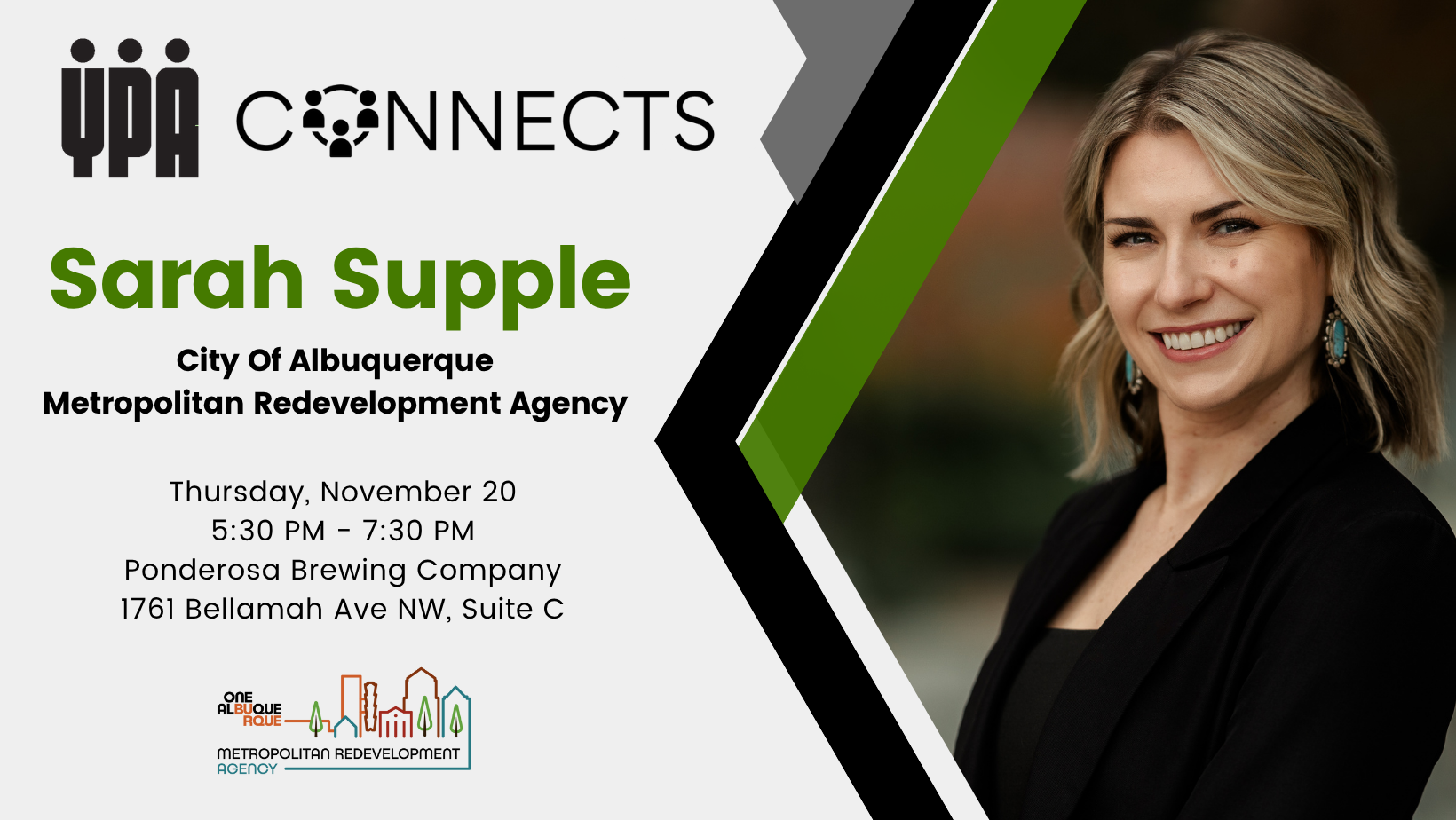 YPA Connects: Rail Trailing &amp; Redeveloping ABQ with Sarah Supple, City of Albuquerque Metropolitan Redevelopment Agency