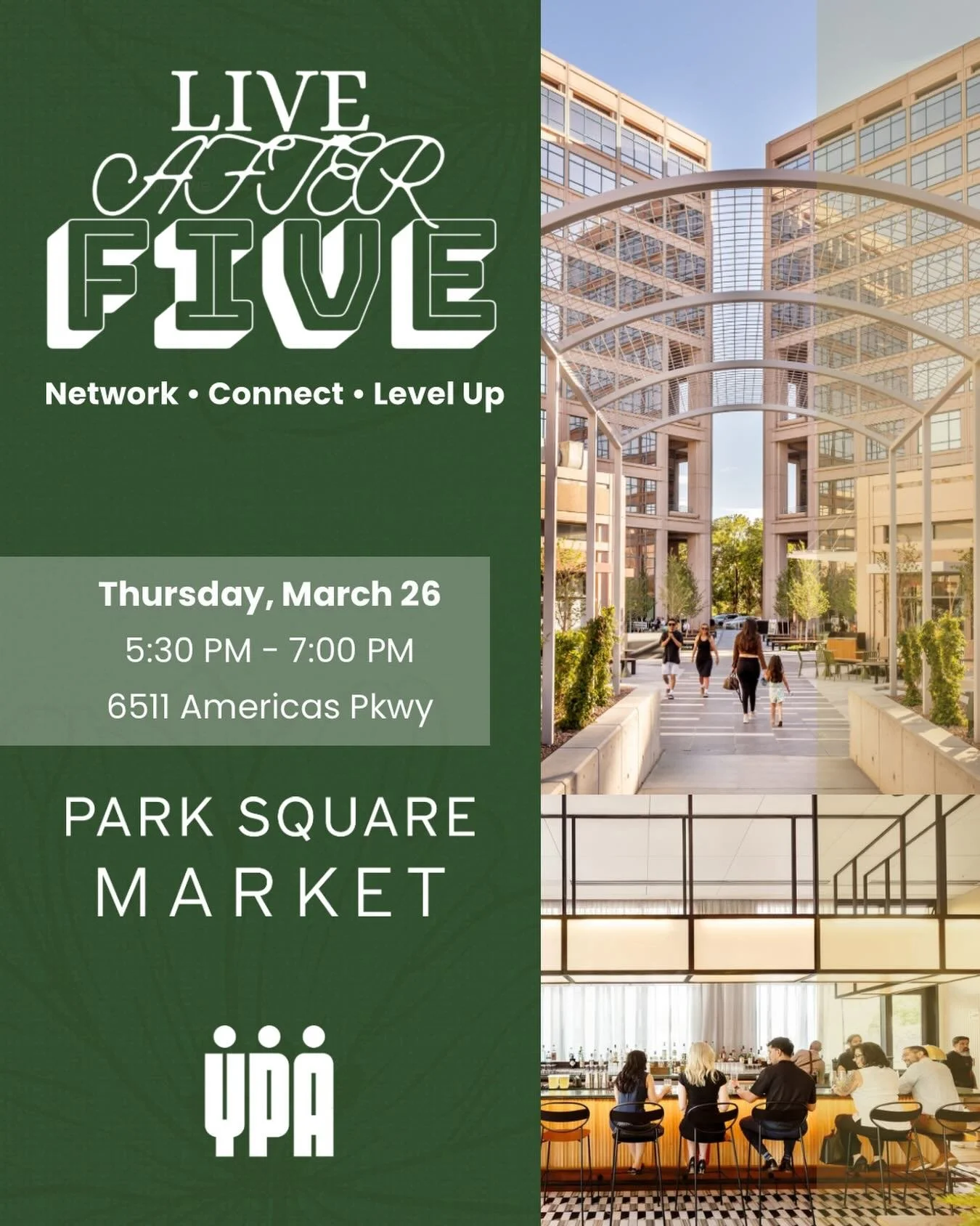 Network. Connect. Level Up. ✨

Join YPA for an evening at Park Square Market, one of Albuquerque&rsquo;s newest hotspots by the creators of Sawmill Market. Enjoy amazing local eats, connect with like-minded young professionals, and experience the ene