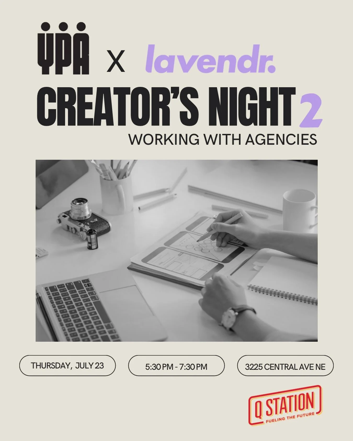 Calling all Albuquerque creatives! 🎨📸🎥✨

Creator&rsquo;s Night is back for round two, and this time, we&rsquo;re talking all about working with agencies.

Whether you&rsquo;re a designer, photographer, videographer, writer, freelancer, content cre