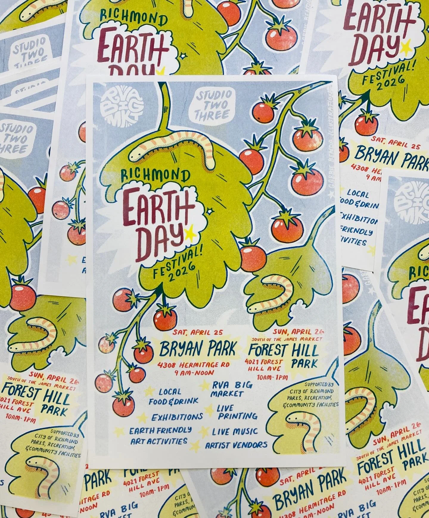 🌿Spring has sprung in the city, so the timing was perfect to design this poster for the Richmond Earth Day Festival!!

Thank you so much @studiotwothree and RVA Big Market for thinking of me for this project, I had a blast doodling &lsquo;maters and