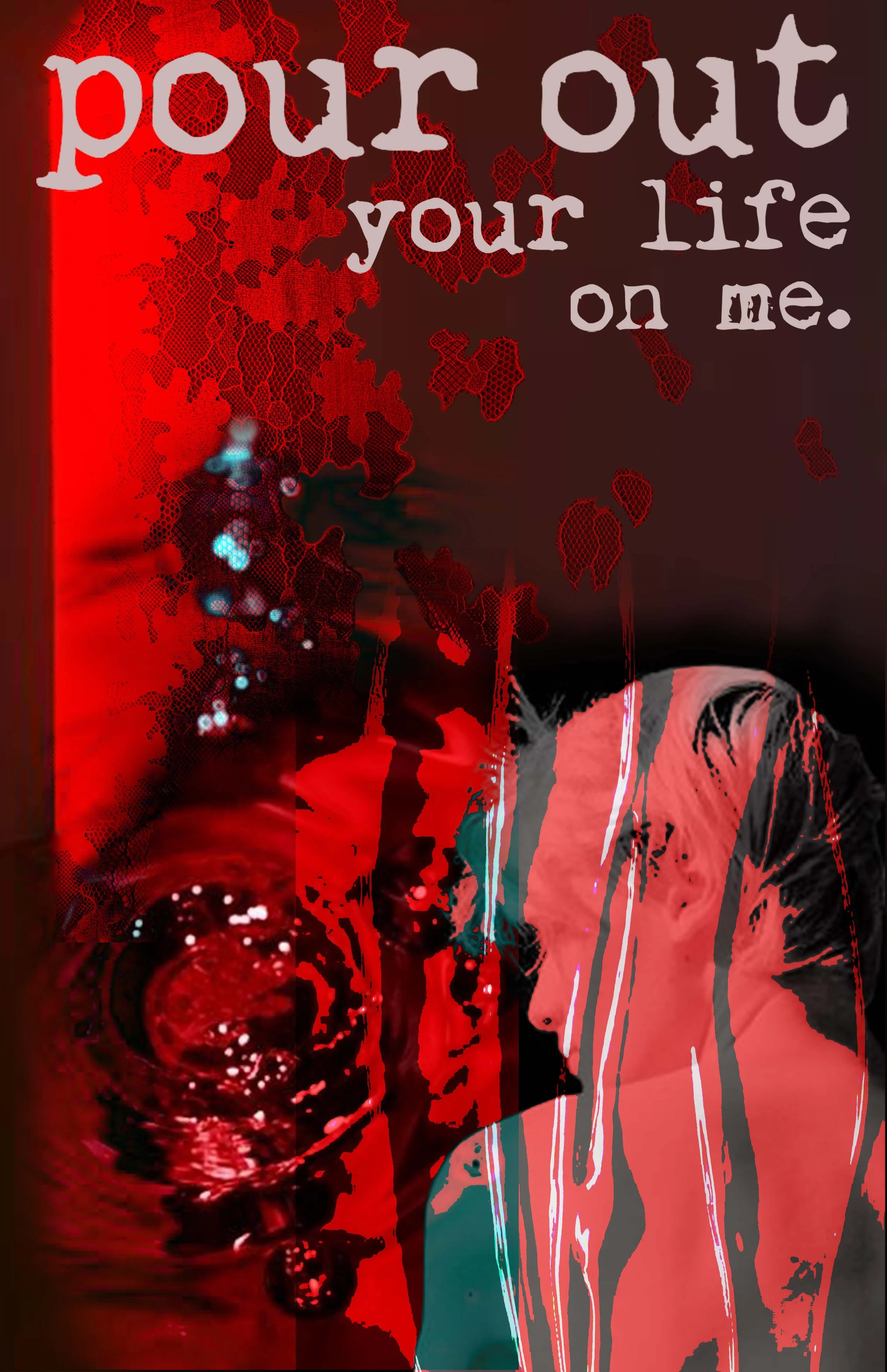 Womenswear & menswear  in red lace with textures