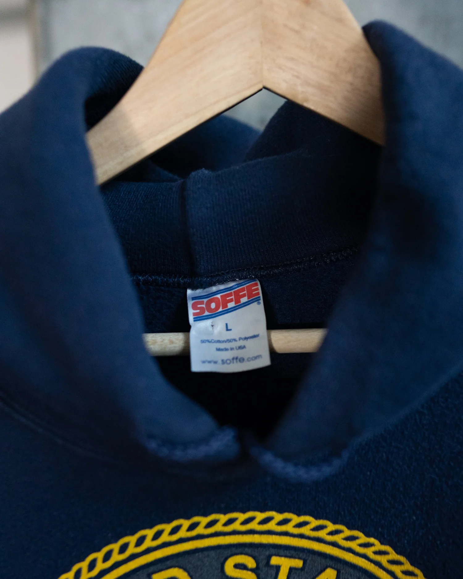 USA Made Vintage Navy Hoodie 1990s L — Thrift Row