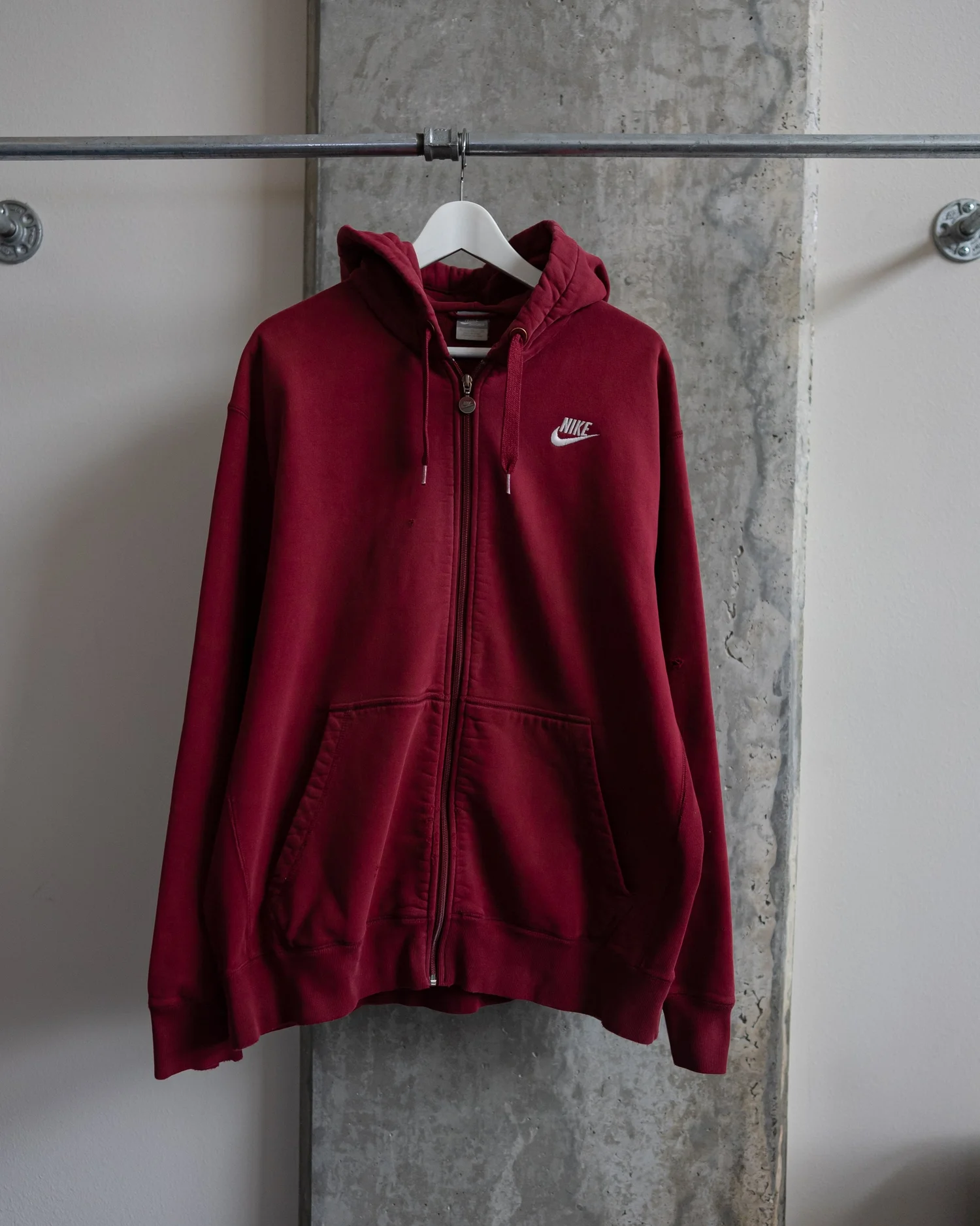 Vintage Burgundy Nike Zip Up Hoodie - 2000s - XL — Thrift Row