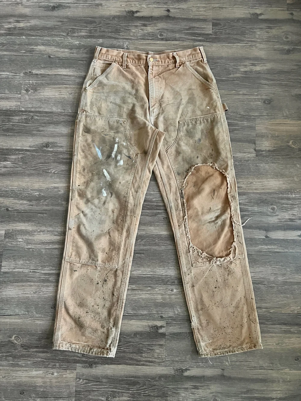 FI-Distressed Double Knee Pants (VerⅡ) FIFTH Distressed Double Knee Pants [L-GRAY] - Fresh Service