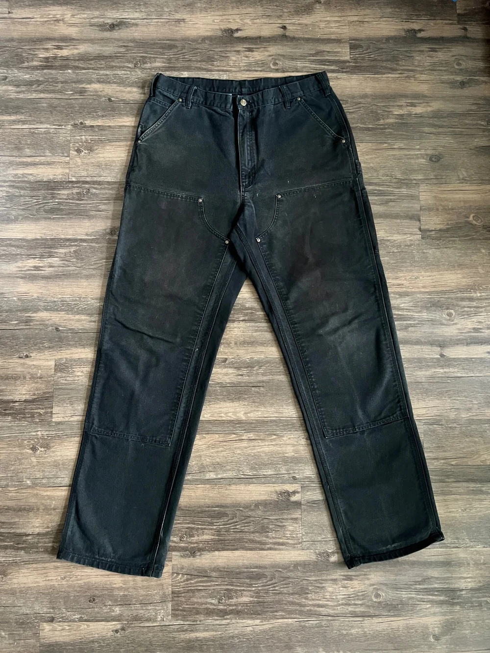 carhartt double knee Black 36×32 Carhartt Denim Double Knee Pants - Black Stone Washed | Flatspot
