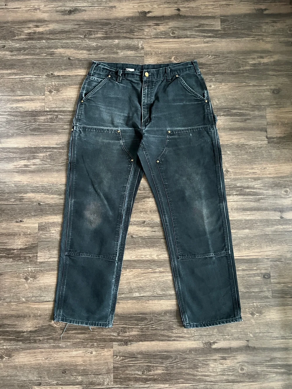 Vintage Black Carhartt Double Knee Carpenter Pants - 36x32