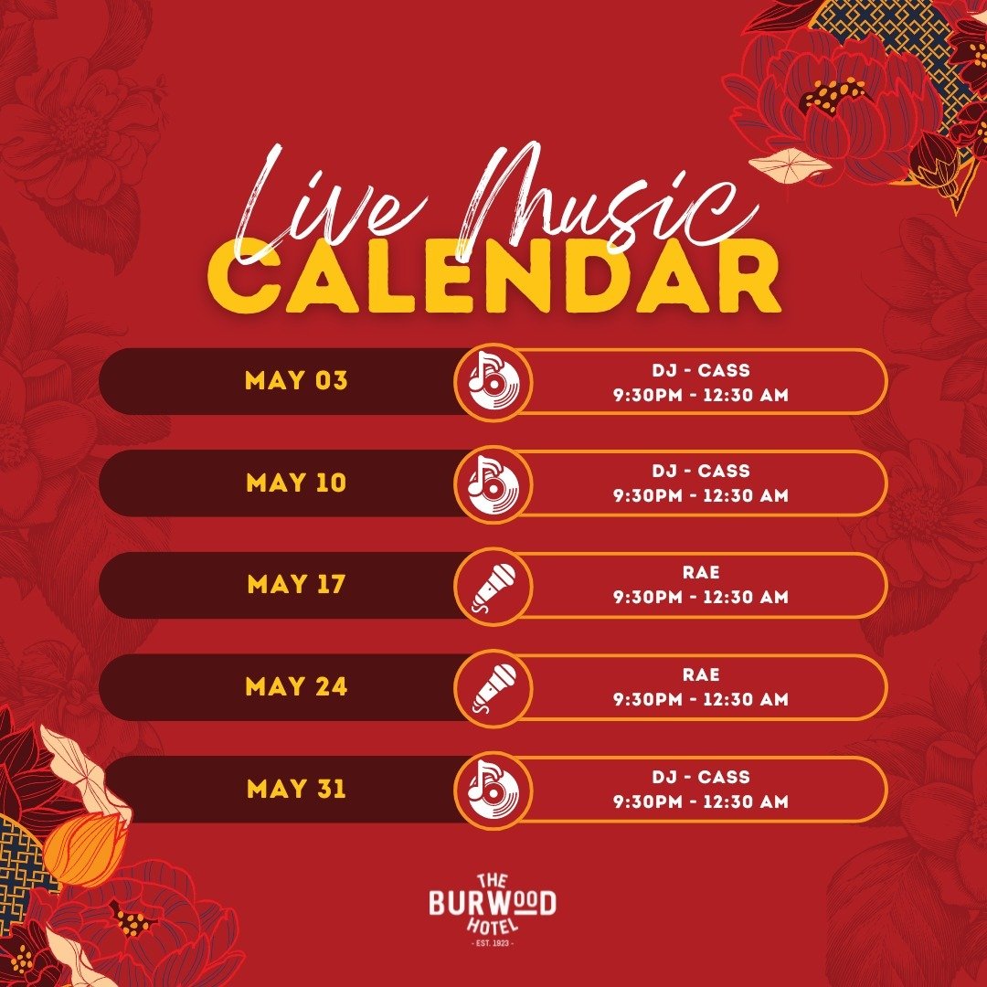 This May, we're turning up the volume on fun! 🎵 Join us for live music performances every Friday, savory eats, and handcrafted cocktails. Get your groove on and let's make this month one to remember! 🍹🎸