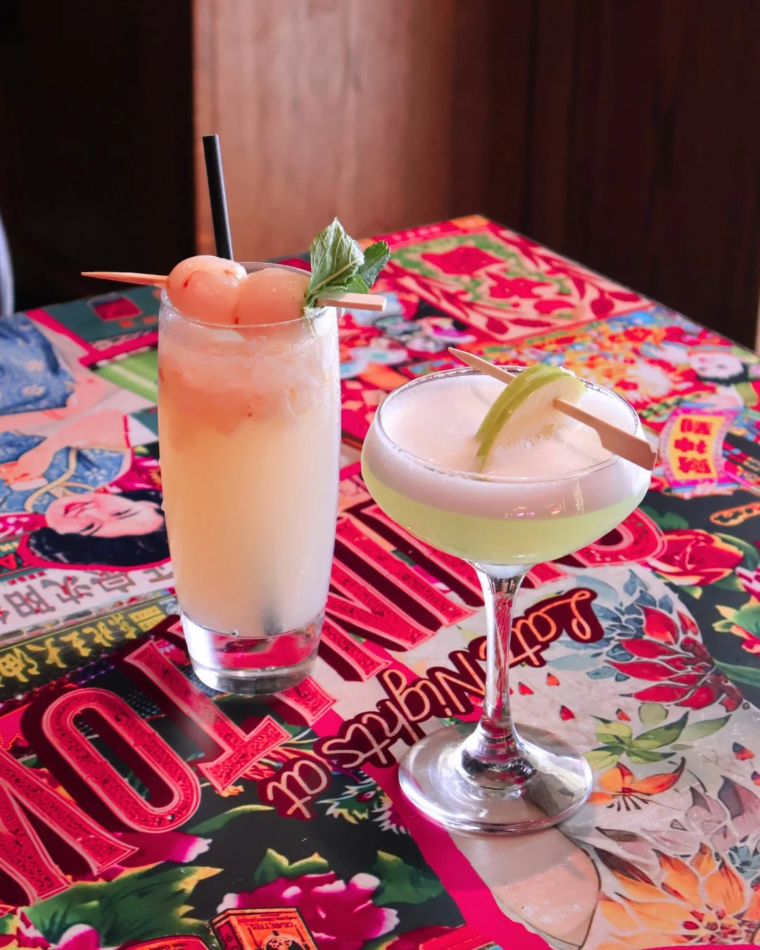 A little green, a little golden.⁠
Jade Orchard for the crisp citrus mood, Silk Road Spritz for the lychee spritz moment. Pick your sip. ✨