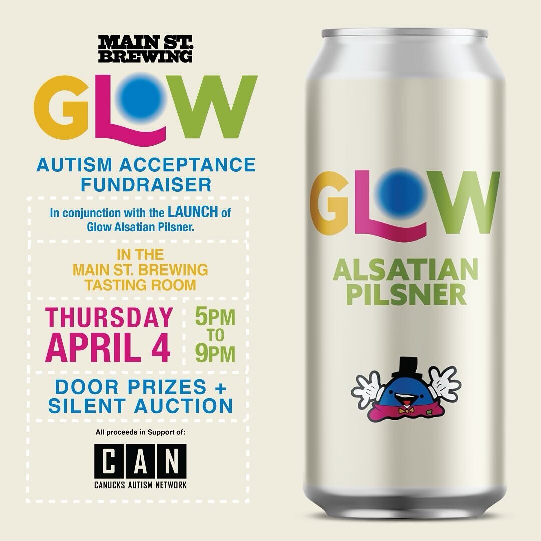 DWINDLING TICKET ALERT!

Hot tip: never dawdle on a dwindle.

Get your tickets while they last for the debut party for our GLOW Alsatian Pilsner and gala fundraiser to benefit @canucksautism Network on Thursday, April 4!

Tickets are available free o