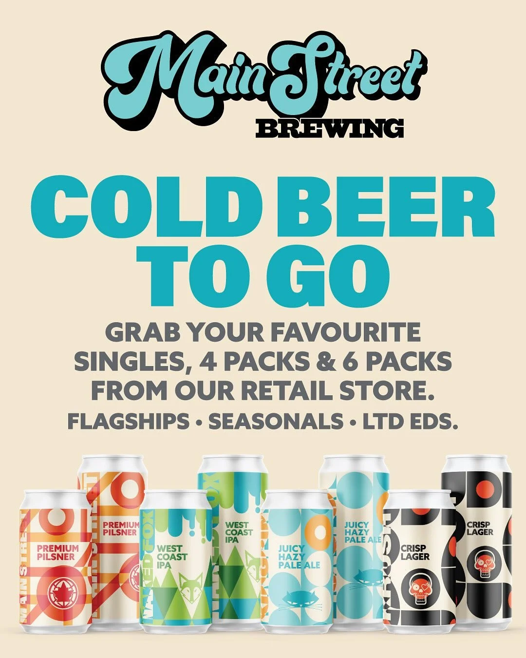 TAKE IT WITH YA WHEN YA GO

Sure, we love it when you sally forth and sidle up to the bar down on Main St., but we get it if you wanna grab and go.

We&rsquo;ve got plenty of options stocked up for whatever weekend adventures you&rsquo;ve got planned
