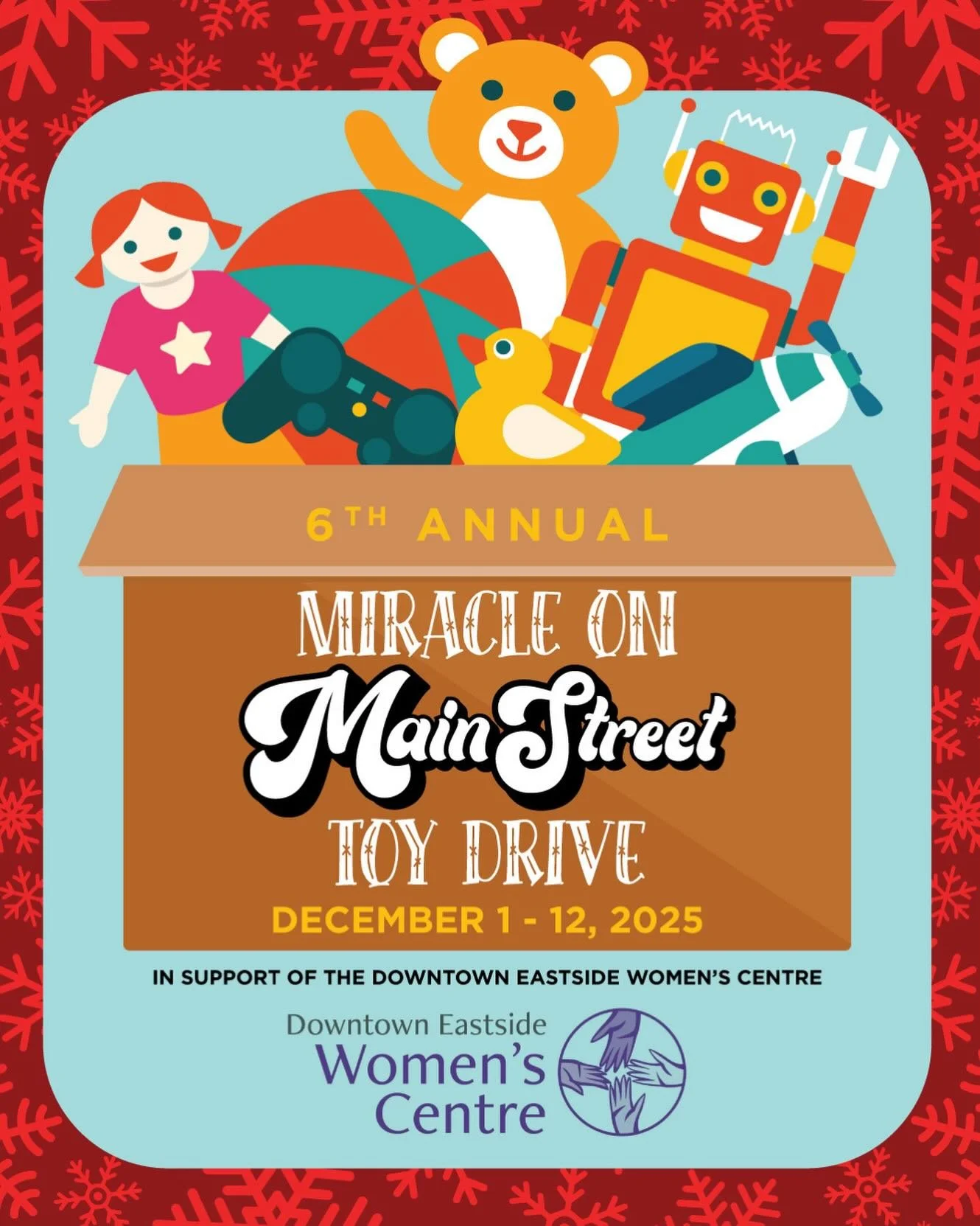 LET&rsquo;S GET MERRY AND BRIGHT

This Monday we&rsquo;re kicking off our SIXTH ANNUAL MIRACLE ON MAIN STREET Toy Drive to support the @dewcvancouver with a little festive shindig in our tasting room that starts at 6 PM and features a visit from Joll