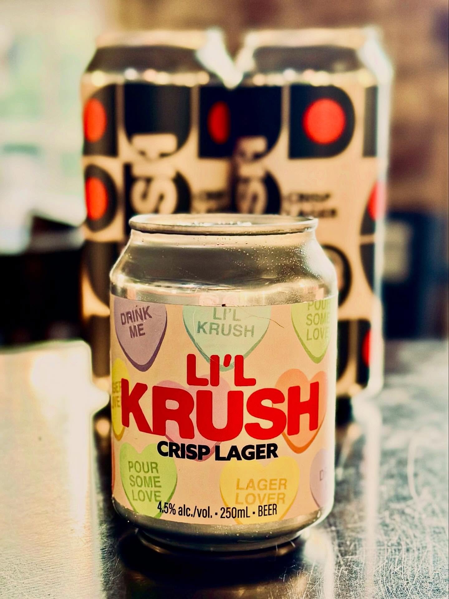 JUST A LITTLE KRUSH

Just in time for Valentine&rsquo;s Day, we&rsquo;re bringing back our LI&rsquo;L KRUSH Lager in those oh-so-freaking-cute 250-mL cans adorned with little candy hearts.

Because chocolate and flowers are so 2016. Tiny beer is wher