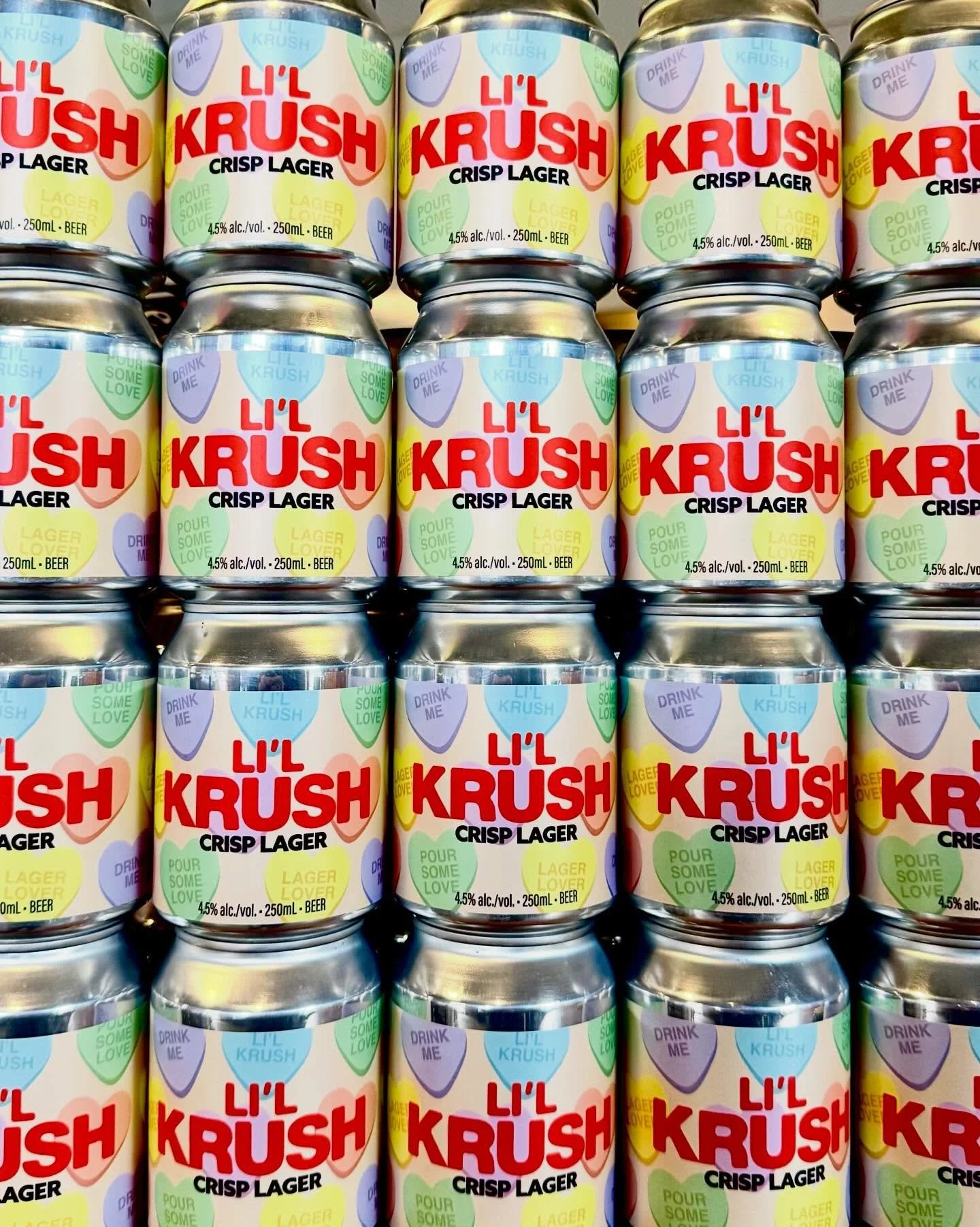 A FEW SMALL BEERS

Give that special someone the li&rsquo;l thing they REALLY want for Valentine&rsquo;s Day.

No, not THAT li&rsquo;l thang, sensei.

THIS Li&rsquo;L Krush Lager in oh-so-freaking-cute 250-mL cans adorned with little candy hearts.

A