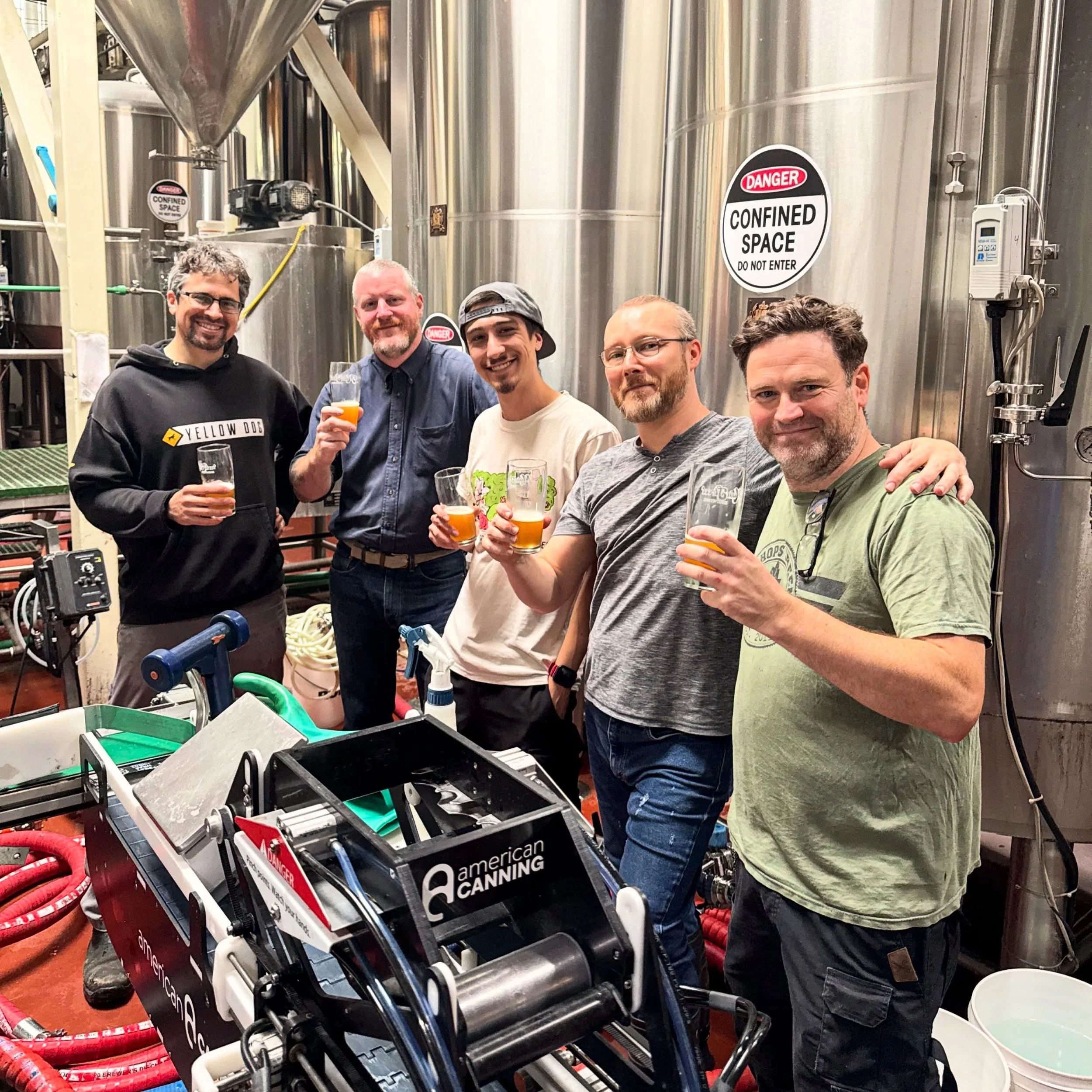 ALL HAIL THE BREW CREW

A little shout-out to our boys in the back of the brewery &mdash; that&rsquo;d be head brewer James, Assistant Brewer Colin and utility men Lucas, Chris and Dougie &mdash; for always keeping the beer flowing and the good times