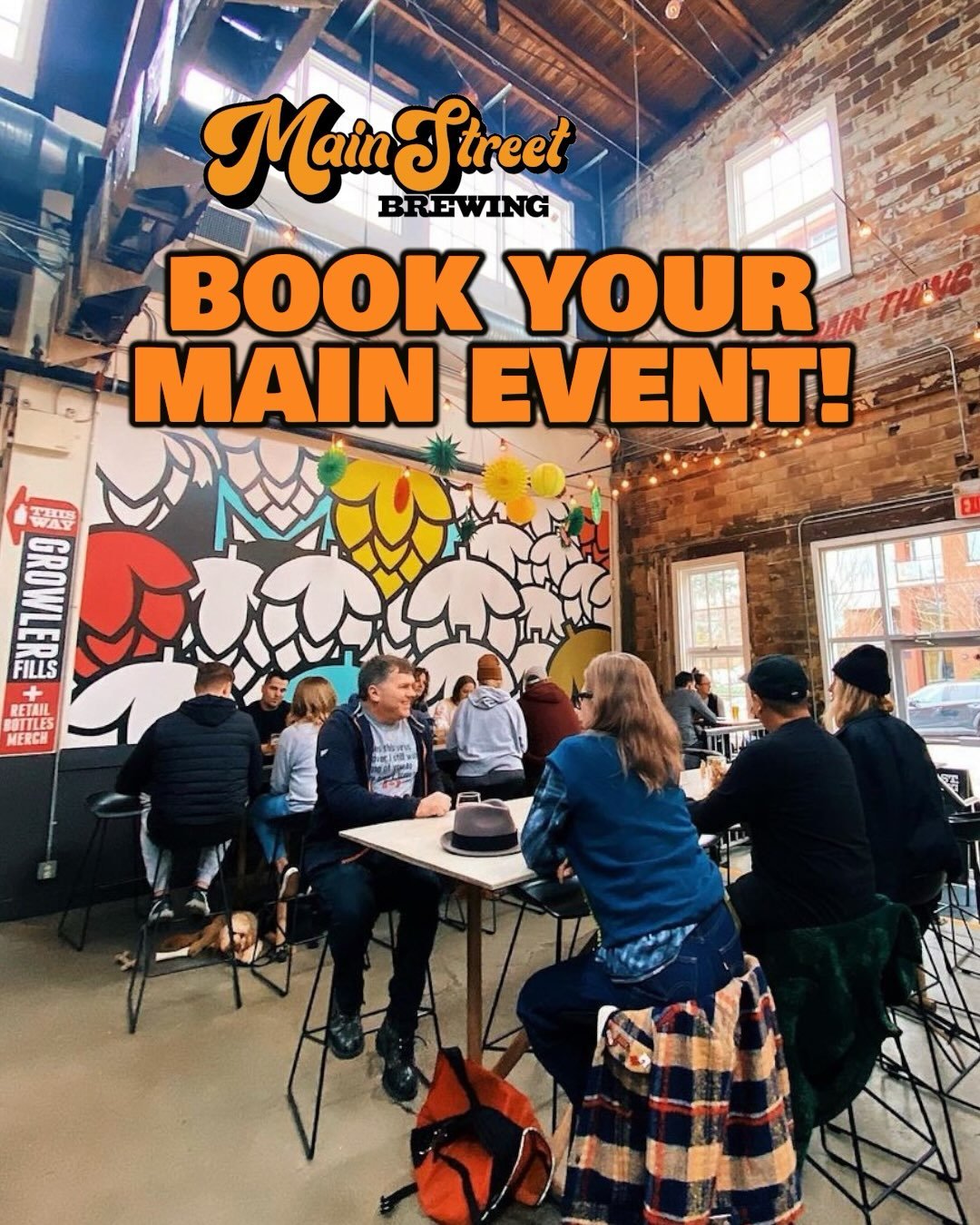WELCOME TO THE MAIN EVENT

Looking for a spot to host your next event? Look no further than our heritage brewery here in the heart of the @mountpleasantbia and historic Brewery Creek.

We regularly host groups of all sizes for parties, reunions, wedd