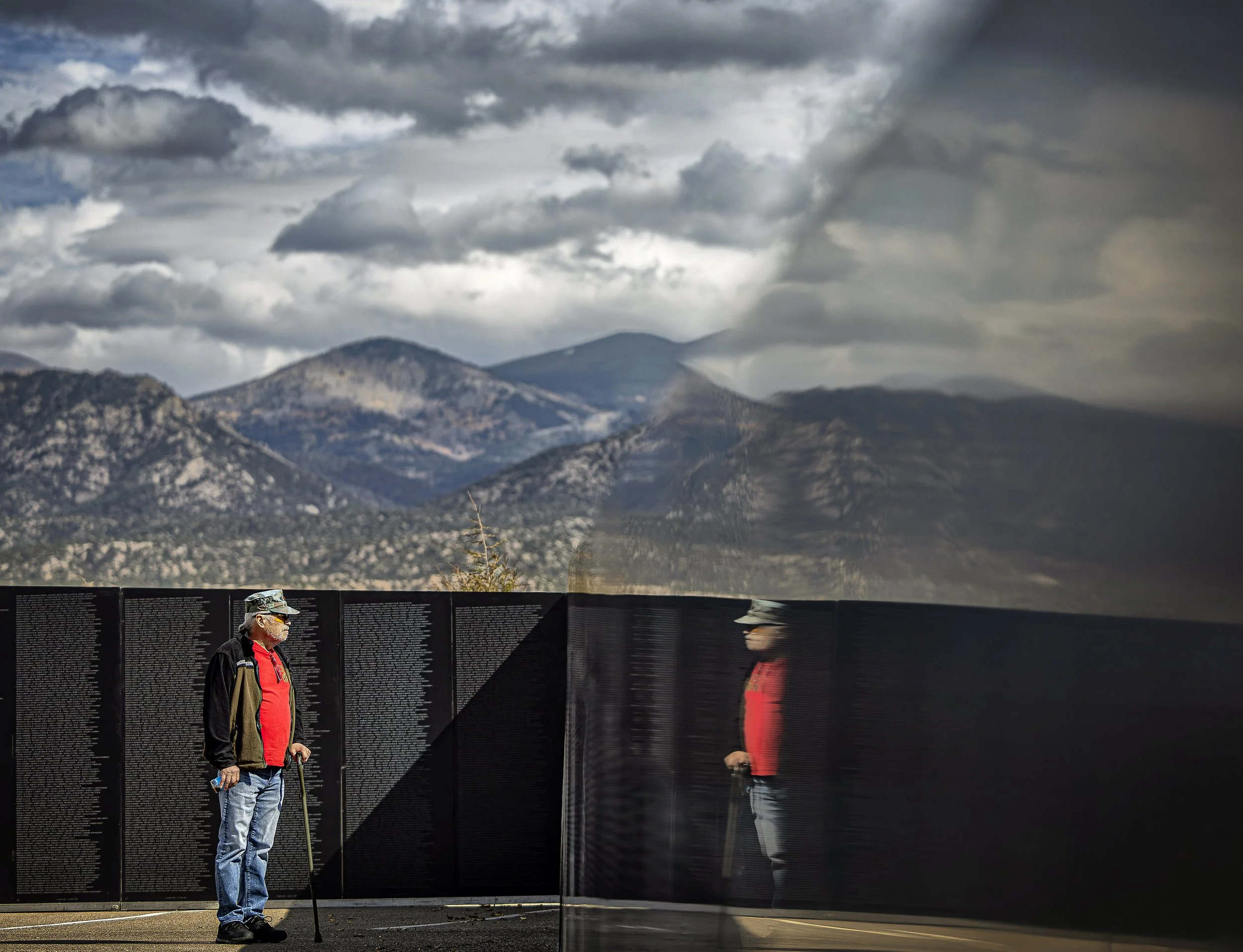  Clyde Martinez of Espanola visits the Tesuque Casino on Thursday, Oct. 17, 2024 to view the Traveling Vietnam Wall Memorial which is an 80% sized replica of the Vietnam Veterans Memorial in Washington, D.C. Martinez served two tour in Vietnam from 1