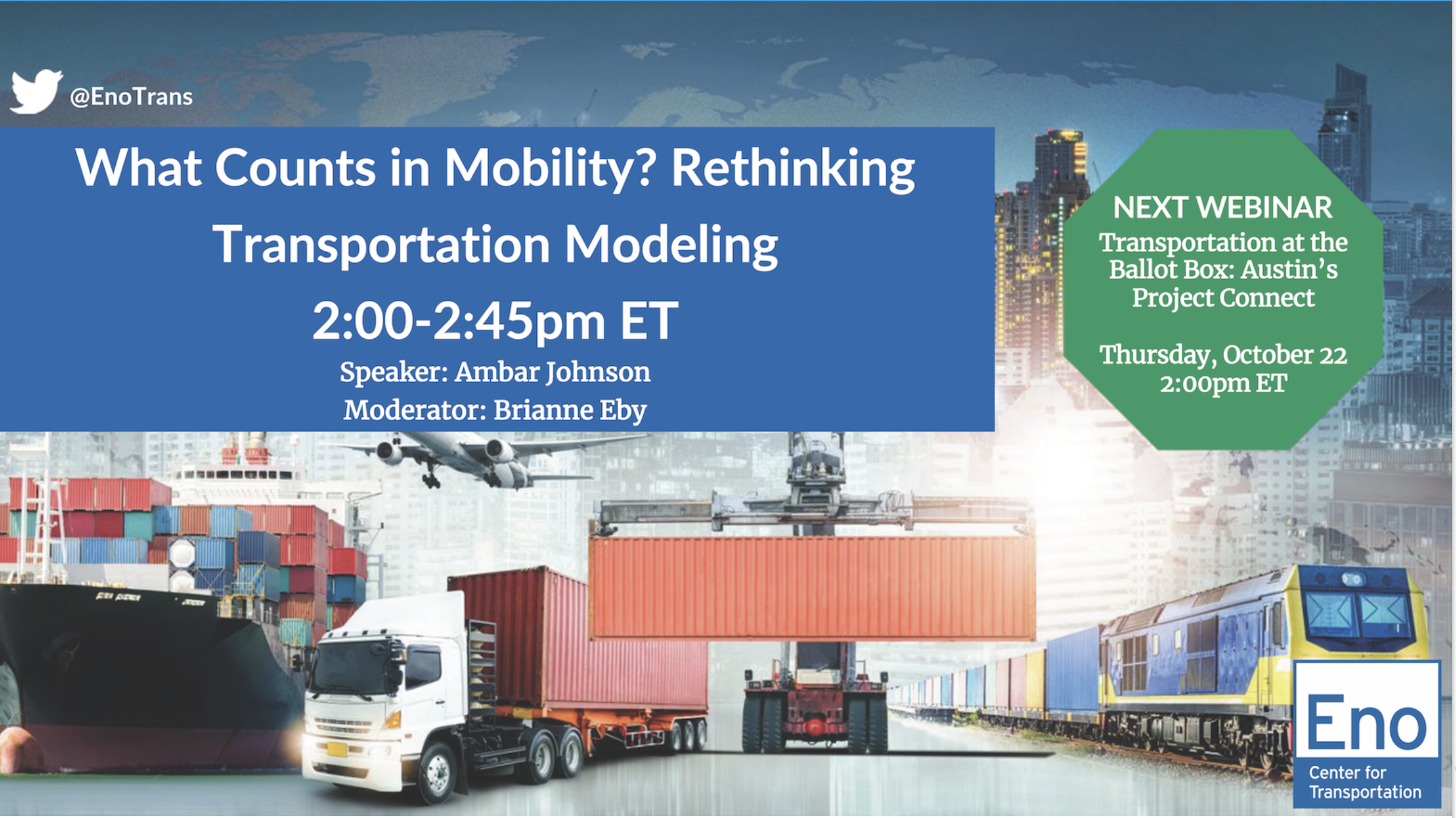 Eno Center for Transportation | What Counts in Mobility Rethinking Transportation Modeling