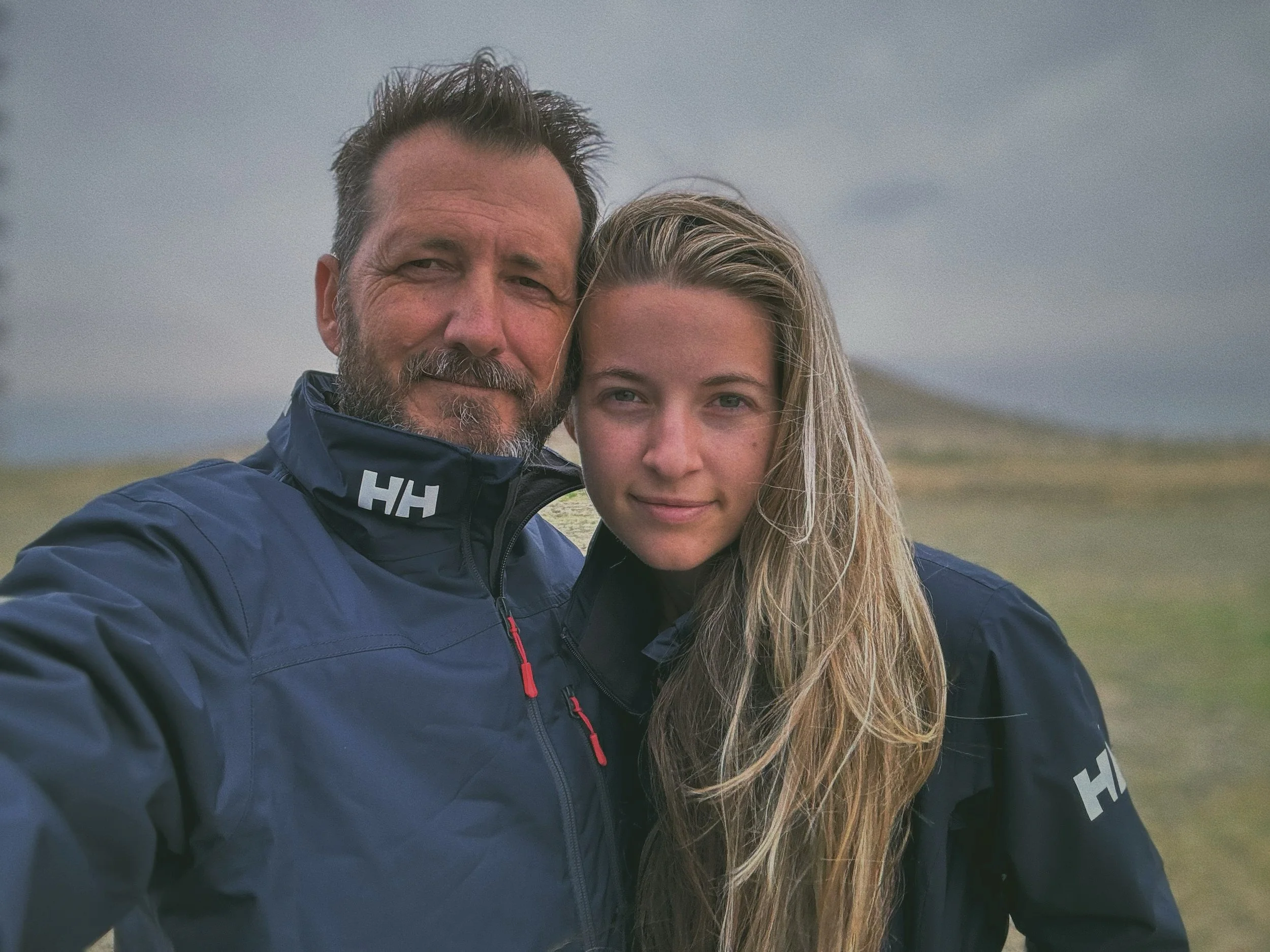 Jeff and Sara Gammons filming on the Great Plains during Stormbound.