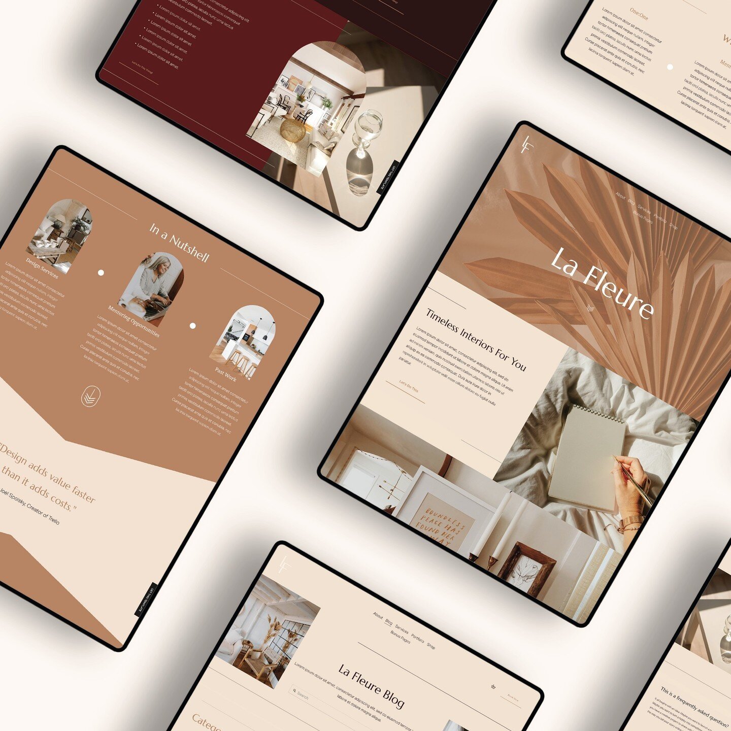 ✨ Welcome to La Fleure✨⁠
⁠
For creative services providers, entrepreneurs, freelancers and small businesses like interior design studios. Timeless, chic, and classic with a twist,  strategic and user-friendly, La Fleure has 14 pages that will help yo