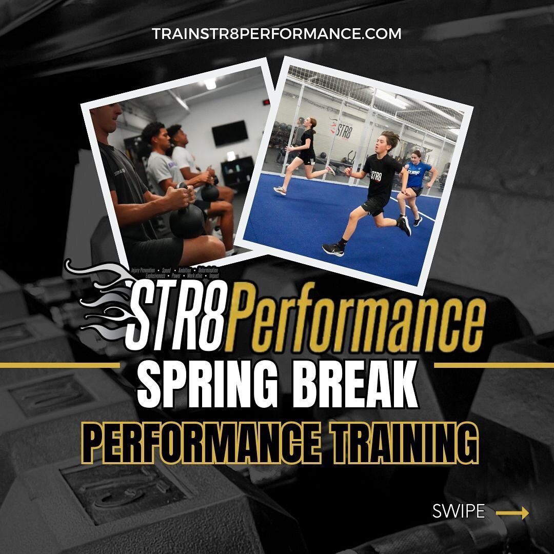 ‼️Str8 Spring Break is almost here⏰
&bull;
&bull;
🔥We&rsquo;re working on speed, lateral movement, explosiveness, strength, vertical jumps and more! 

🧨Middle School Elite - 11PM &amp; 4PM &bull; Monday-Friday

⚡️High School Elite - 12PM &amp; 6PM 