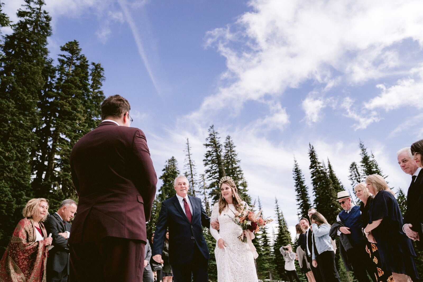 wedding ceremony setup at mount rainier national park