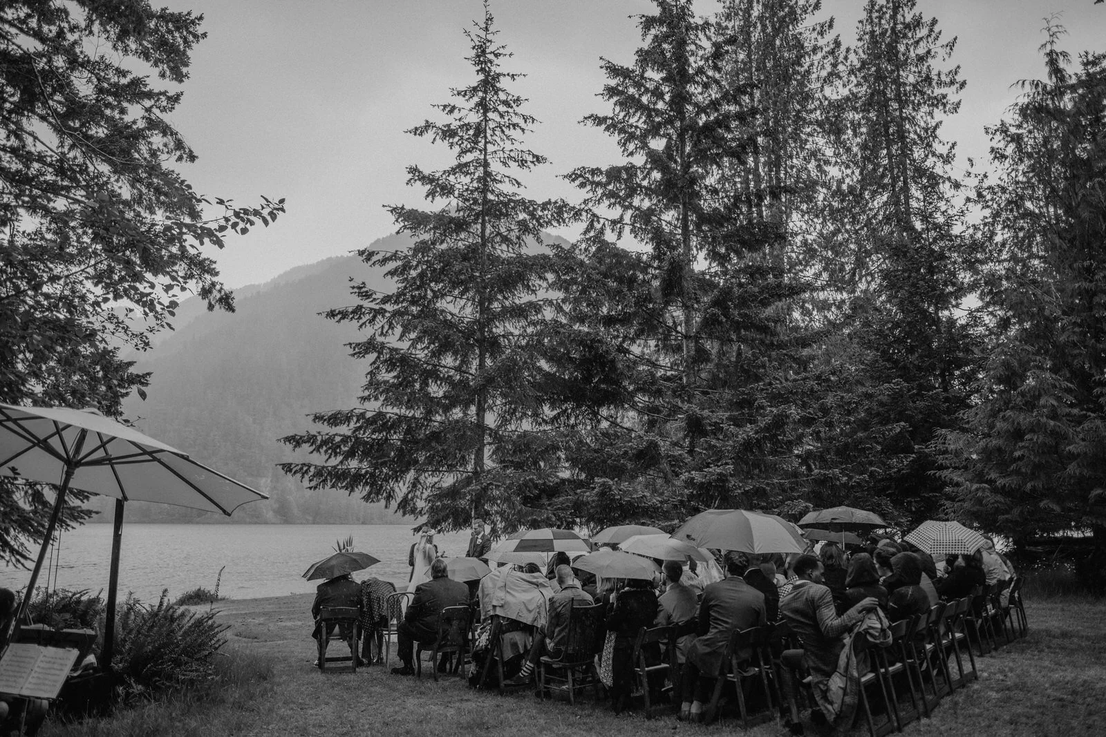 ceremony setup at lake crescent lodge